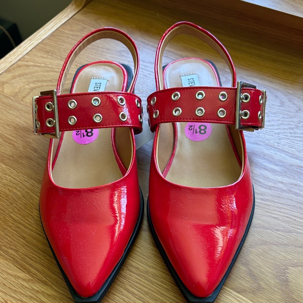 Steve Madden Red Patent Slingback Heels